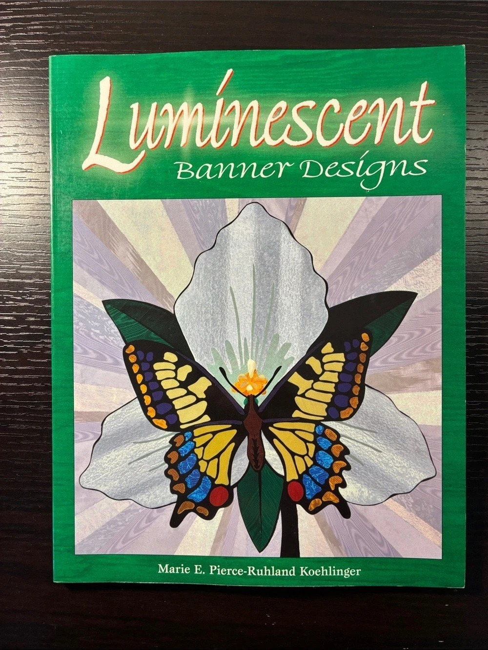 Luminescent Banner Design Book Butterfly Cover